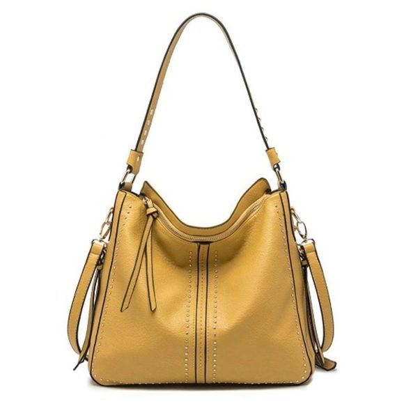 New GLA Leather Shoulder Bag-Mustard Yellow - Picture 7 of 7